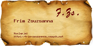 Frim Zsuzsanna névjegykártya